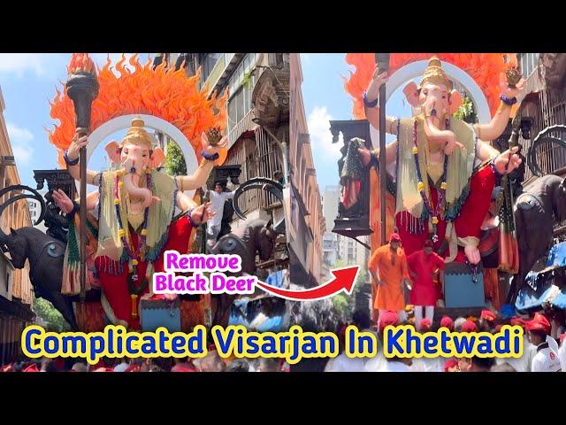 Khetwadi Complicated Visarjan Removed Black Deer| Ganpati Bappa Morya ️ | Ganpati Visarjan 2024