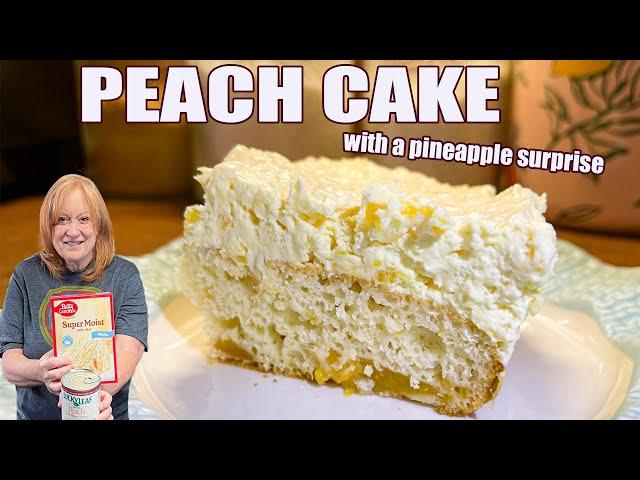 PEACH CAKE With Pineapple Surprise USING BOX CAKE MIX