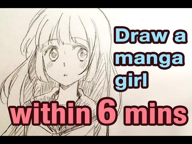 Draw a manga girl within 6mins 六分鐘內速畫萌少女！