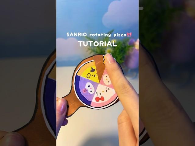 SANRIO DIY rotating pizza #diy #sanrio#craft #hellokitty #kuromi #papercraft #shorts