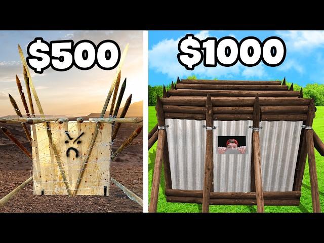 Surviving Inside Homemade Micro Bunkers! $500 vs $1000