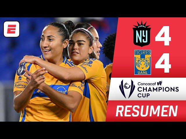 ¡PARTIDAZO! Tigres empata 4-4 con Gotham FC y es líder de su grupo | Concacaf W Champions Cup