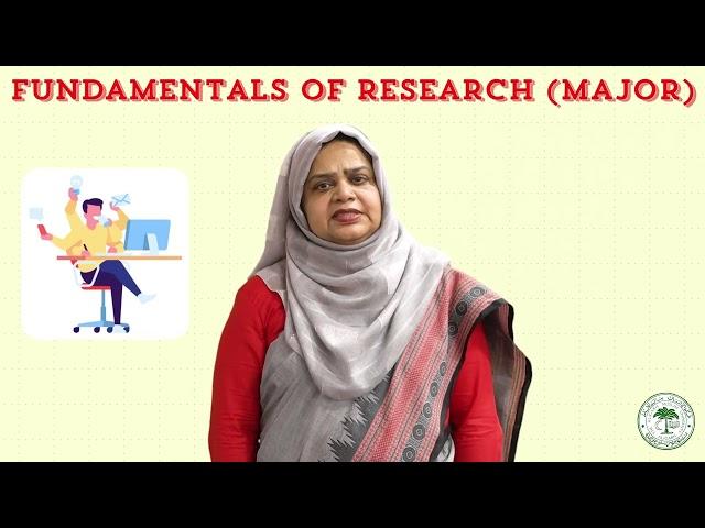 Introduction - Fundamentals of Research (Major)