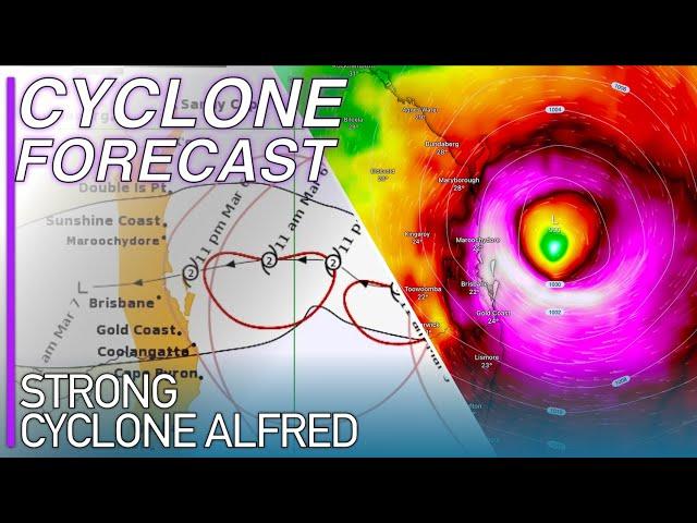 Strong Cyclone Alfred Forecast to Smash Brisbane Queensland on Landfall