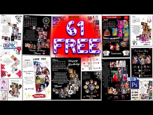 Free 61 Anniversary and Birthday Customized Photo Frame PSD