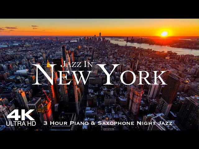 [4K] NEW YORK 2025  3 Hour Drone Aerial Jazz Relaxation Film | NYC Manhattan USA United States