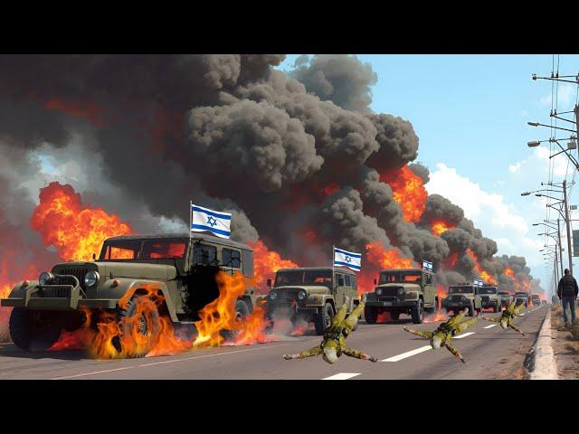 3 minutes ago, the Israeli convoy car was destroyed and exploded in flames by Iran's new weapons,