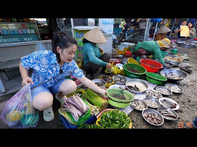 Đi chợ quê Phan Diễm toàn đặc sản cá đồng rau đồng Miền Tây mùa nước nổi giá rẻ bèo chỉ từ 5k