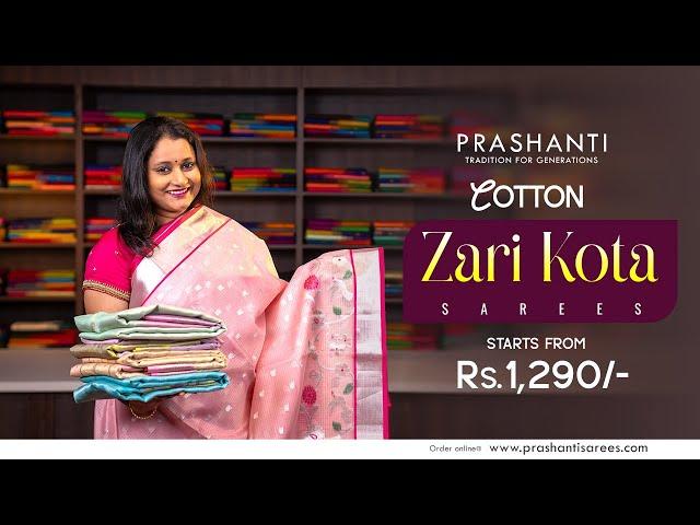 Cotton Zari Kota Sarees From Rs.1290/- | Prashanti | 17 Nov 24