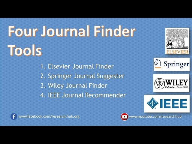 Four tools for finding a journal for your research article