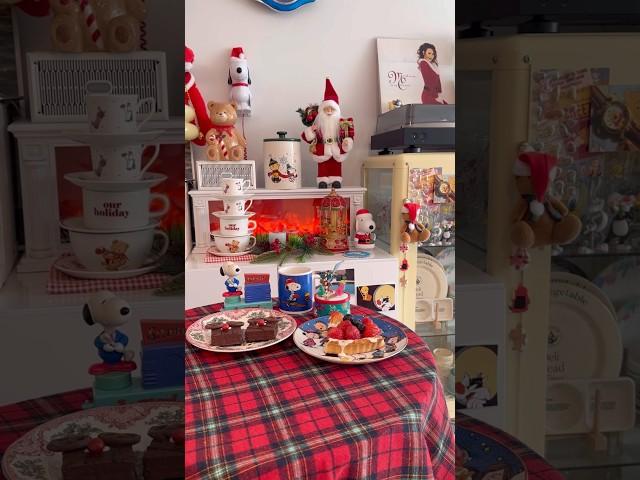 메리크리스마스#christmas #크리스마스 #xmas #homecafe #cake #홈카페 #disney #홈카페그램 #스누피 #snoopy #homecafe #vintage