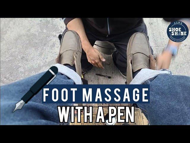 S5E192 Foot Massage with a Pen & shoe shine service #ASMR #shoeshine #faustoarizmendi