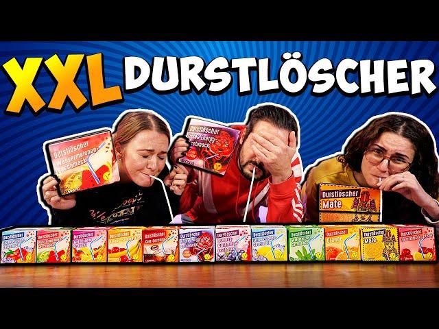 XXL DURSTLÖSCHER CHALLENGE MIT KAAN, DANIA & BIANCA! Wer kann blind die Sorten schmecken?