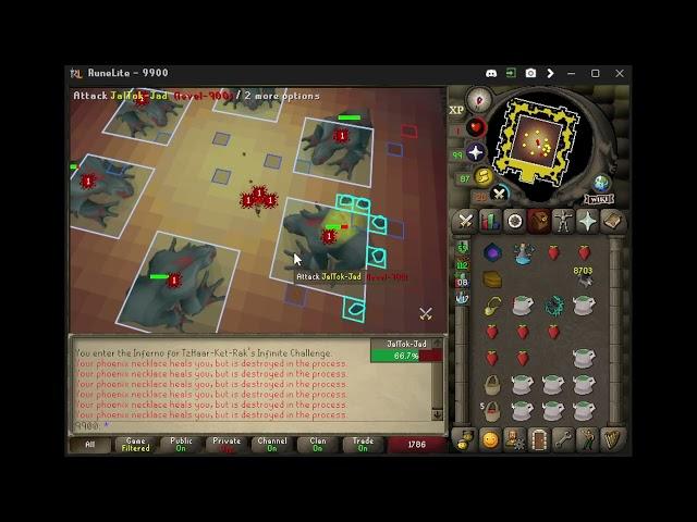 Defeating a jad in the infinite 6 jads challenge without prayer