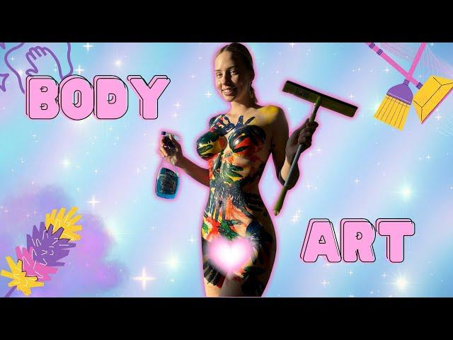 Cleaning Haul [4K USA Housewife]Body art suit How to clean a Window without cloth? Try On Haul