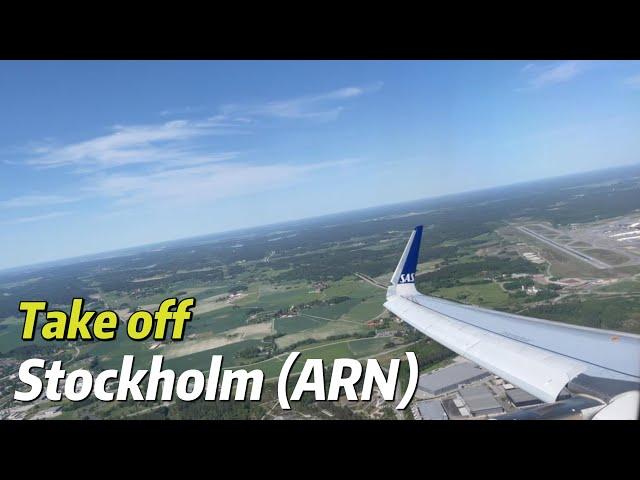 Bright take off from Stockholm Arlanda (ARL) Airport with SAS