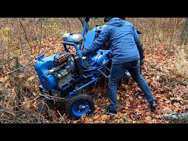 Off Road Homemade Tractor Stuck in the Woods Mud