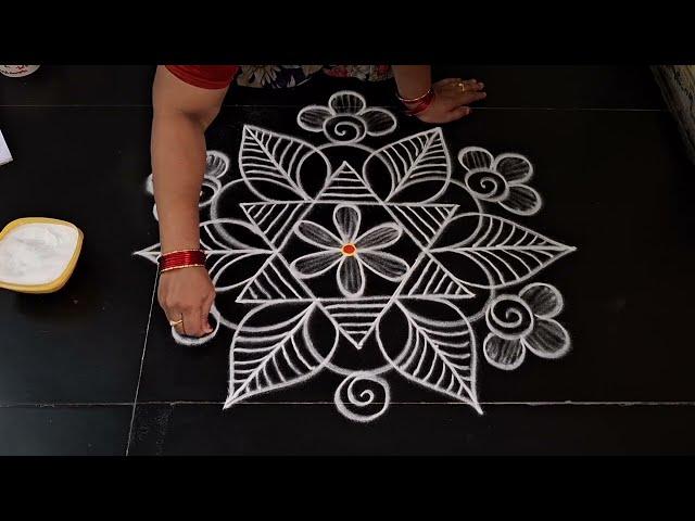 daily use rangoli design || simple kolam || daily muggulu