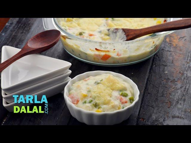 Baked Vegetable Au Gratin by Tarla Dalal