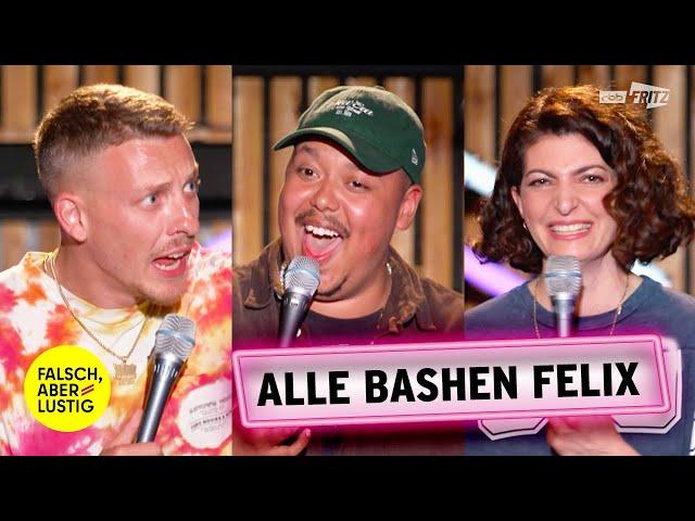 Felix Lobrecht im Visier | falsch, aber lustig | Assane Badiane, Filiz Tasdan, Moritz Neumeier