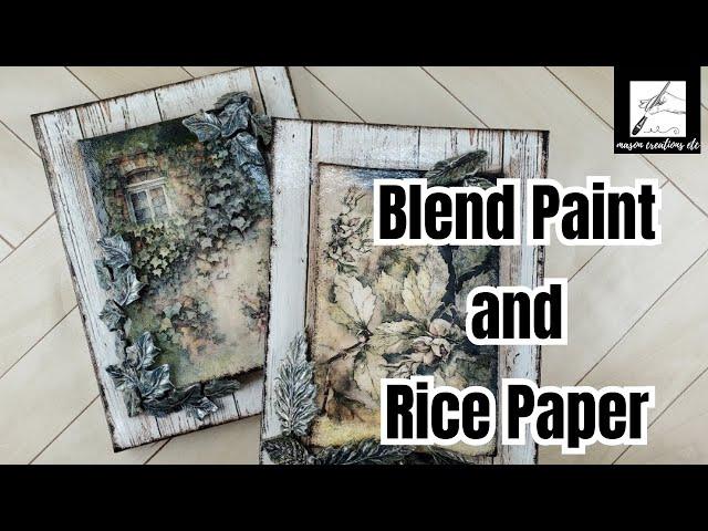 How to BLEND Rice Paper with Paint on a Canvas –DECOUPAGE TUTORIAL