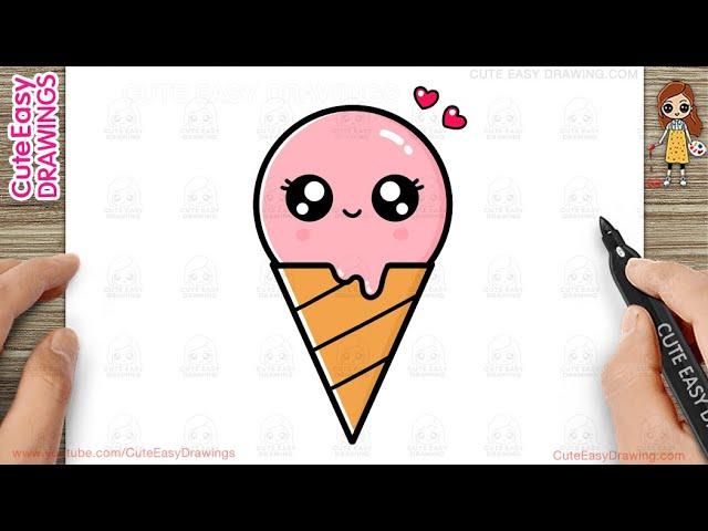 How to Draw a Cute Ice Cream Easy for Kids