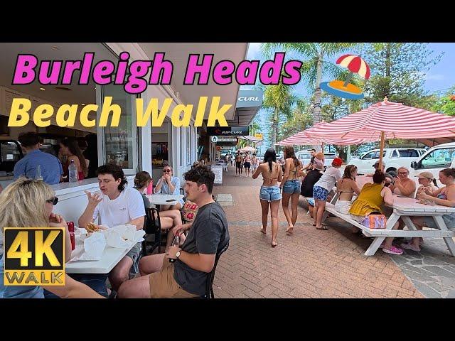 4K Walking Beach Tour - Burleigh Heads Gold Coast Australia 