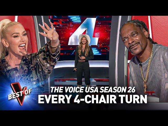 Every Phenomenal 4-CHAIR TURN Blind Audition on The Voice USA Season 26