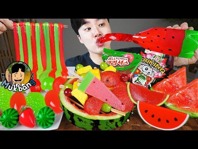 ASMR MUKBANG | Watermelon Desserts Jelly, Watermelon Tanghulu, Noodles Jelly, Ice cream | GONGSAM