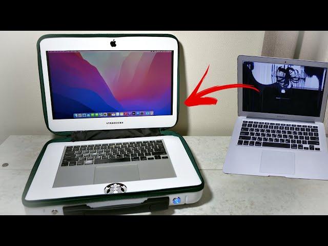 [ENG SUB] Let’s make a Starbucks laptop out of a laptop with a broken screen!