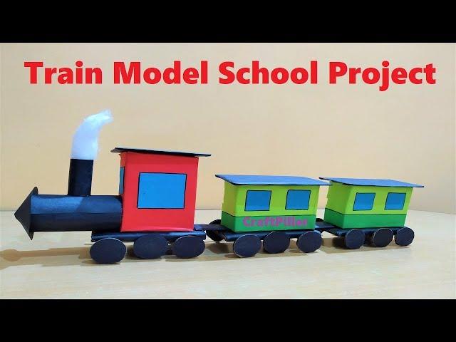 making train model craft ideas  for school project |  best out of waste | craftpiller