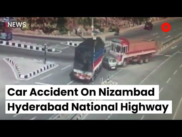 CCTV Footage Of Car Accident On Nizambad Hyderabad National Highway