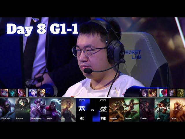 FNC vs WBG - Game 1 | Day 8 LoL Worlds 2024 Swiss Stage | Fnatic vs Weibo Gaming G1 full