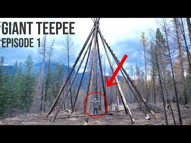 Building A Giant Two Story Teepee Ep 1 | Bushcraft