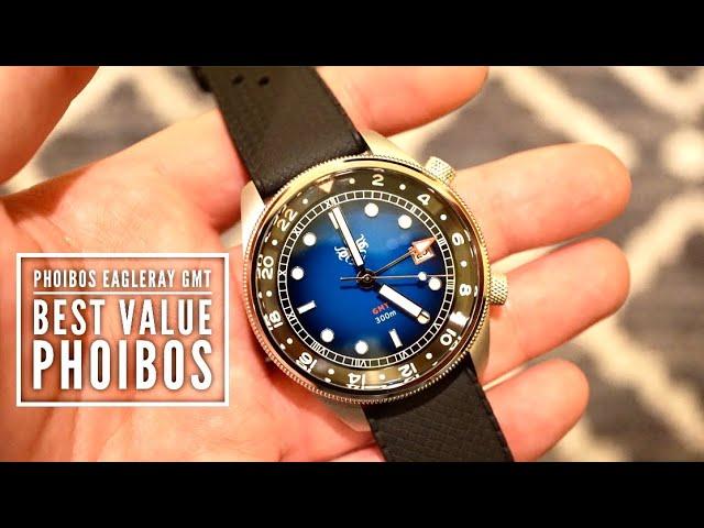 PHOIBOS GMT EAGLE RAY Watch Review - Very Nice 300M Dive Watch