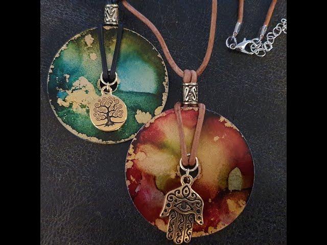 Turning A Washer from the Hardware Store into a Necklace - Step by Step Tutorial using Alcohol Inks