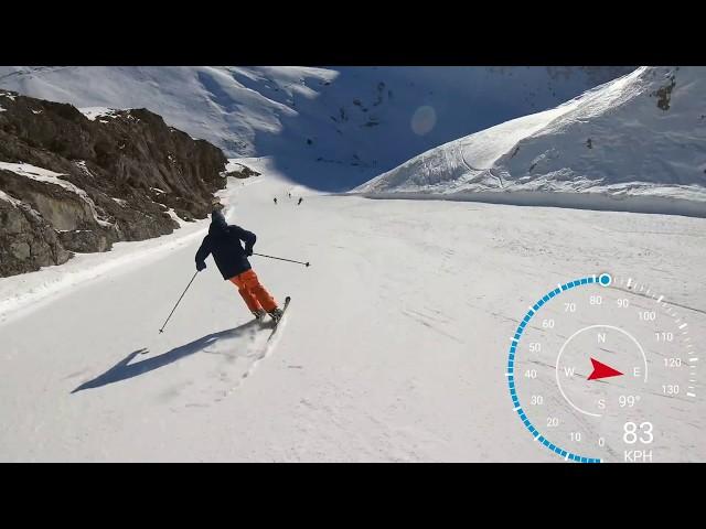 The Sarenne (Alpe d’Huez 2019) in 4k skiing over 100 KPH. longest black run in Europe.