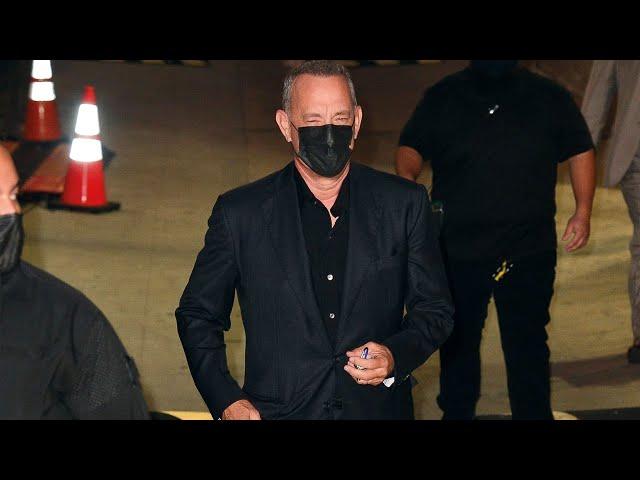 Tom Hanks leaves Jimmy Kimmel Live in Hollywood - Gossip Bae