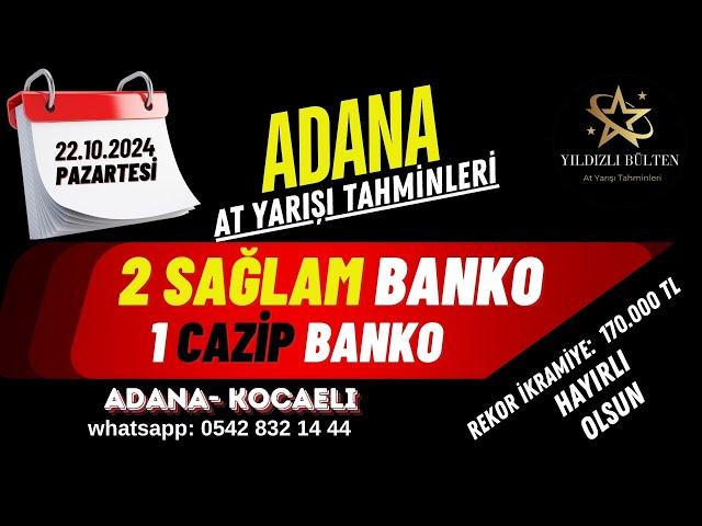 22 Ekim 2024 Salı Adana At Yarışı Tahminleri