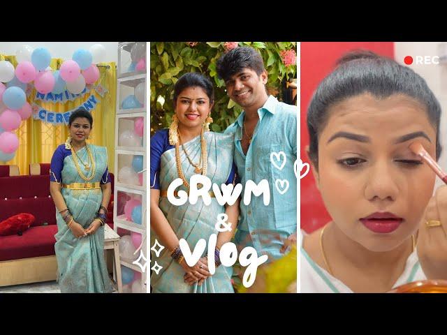 GRWM for my son’s naming ceremony| Naming ceremony kutty vlog | simple makeup for saree