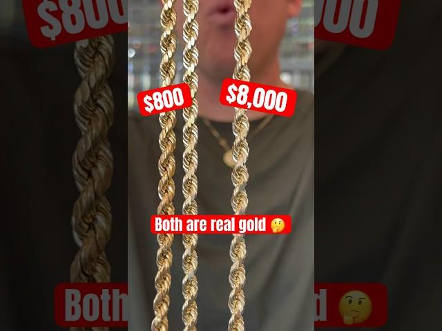 $800 vs $8,000 real gold chain #gold #ropechain #jacoje