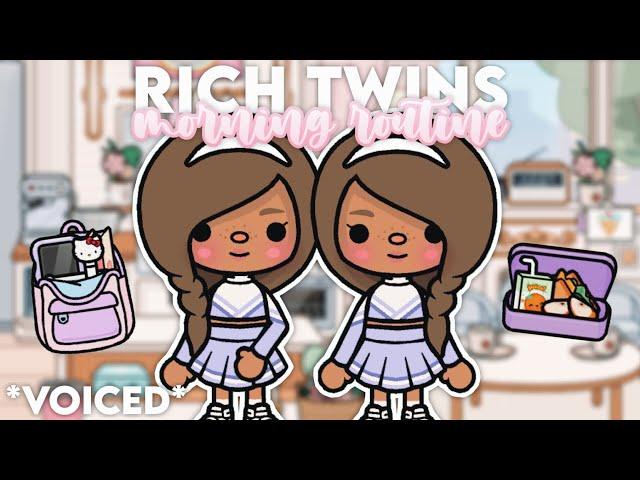 Rich Twins *SCHOOL MORNING ROUTINE* || *With Voices* || Toca Life World Roleplay