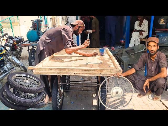 Amazing Process of Making Wooden Hand Cart for Fruits & Vegetables Sellers