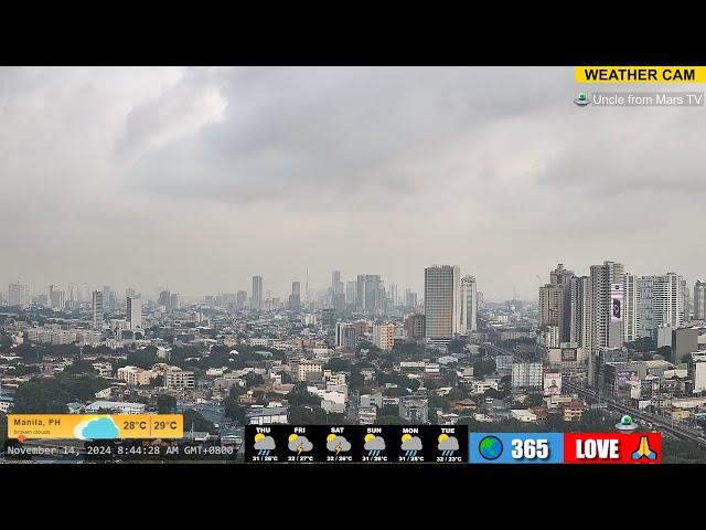 PHILIPPINES Live Camera Nov 14, 2024 (THU) Sunrise Weather CAM Manila 12:00AM Typhoon "OFEL" {USAGI}