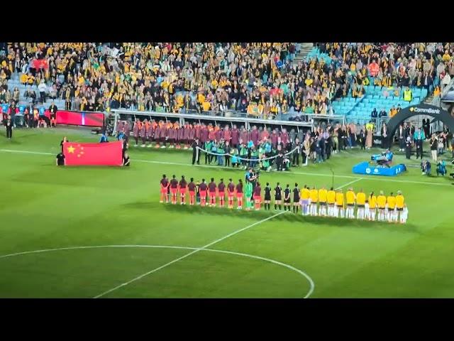 People's Republic of China Nation Anthem . China vs Australia (#matildas) in Sydney 3rd June 2024