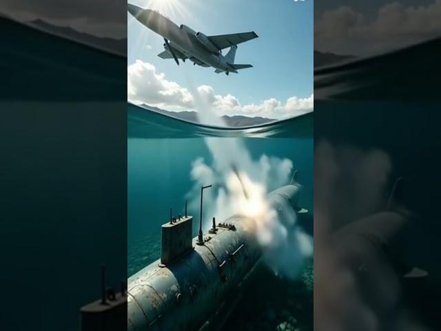 Submarine Missile Attack on Fighter Jet #submarine #fighterjet #sea