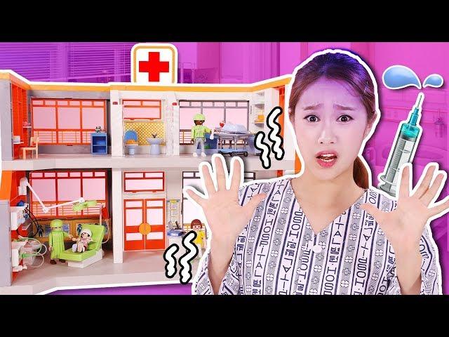 Jini is sick!! Play Mobile Children Hospital Toy