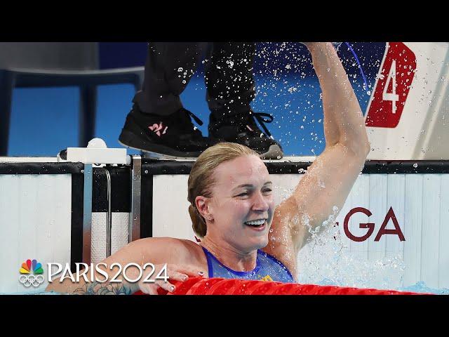 Sarah Sjoestroem sets her SECOND OLYMPIC RECORD of Paris Olympics to claim 50m free | NBC Sports