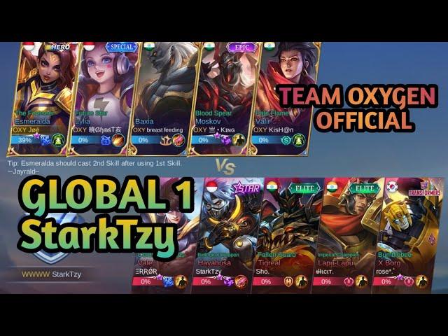 Global 1 squad Starktzy vs Team Oxygen Official || mobile legends bang bang