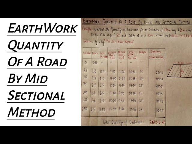 How To Calculate EarthWork Quantity Of A Road By Mid Section Method ? @CivilConstruction